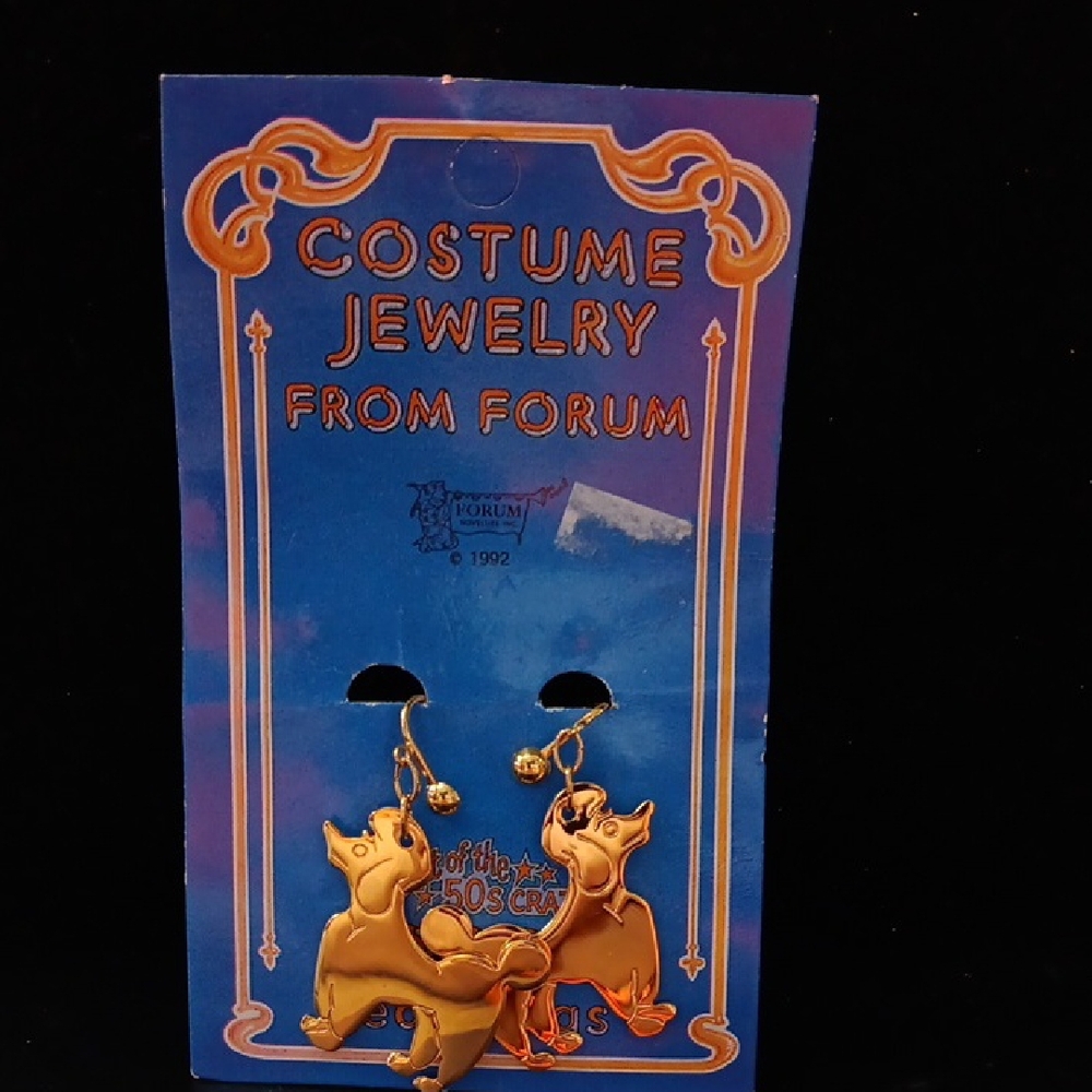 Forum Gold Bat Costume Earrings